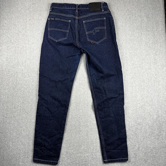 FUBU Jeans Womes 11 12 Blue Denim Straight Leg Classic Logo Pockets Hip-Hop Y2K - Picture 8 of 11